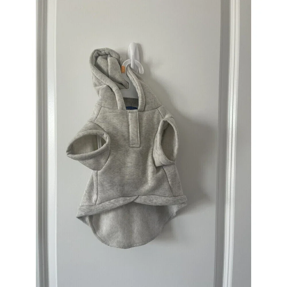 New! The Humane Society Pet Dog Apparel Hoodie Sweatshirt S-I Love my Human gray